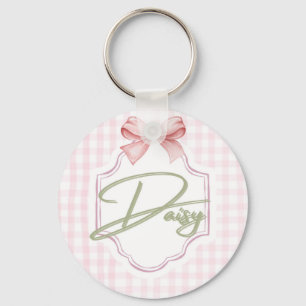 Gepersonaliseerde Daisy Baby Girl Nursery Bow & Gi Sleutelhanger