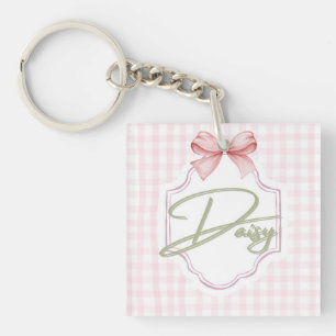 Gepersonaliseerde Daisy Baby Girl Nursery Bow & Gi Sleutelhanger