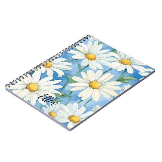 Gepersonaliseerde Daisy bloem Patroon Notitieboek (Linkerzijde)