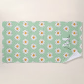 Gepersonaliseerde Daisy Bloemen Strandlaken Custom (Voorkant)