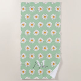 Gepersonaliseerde Daisy Bloemen Strandlaken Custom