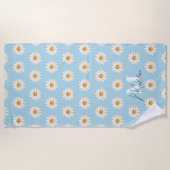 Gepersonaliseerde Daisy Bloemen Strandlaken Custom (Voorkant)