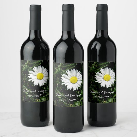 Gepersonaliseerde Daisy bruiloft Wijn Etiket (Flessen)