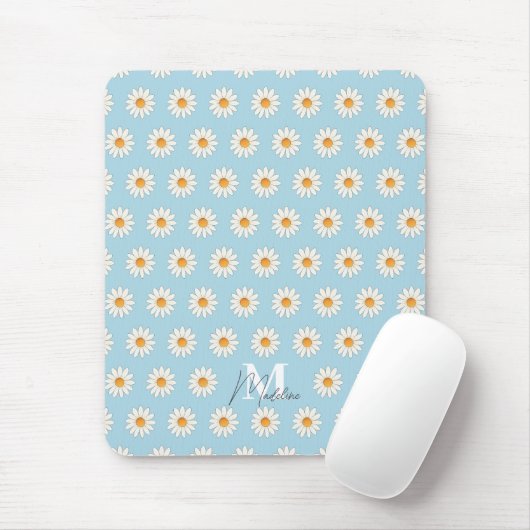 Gepersonaliseerde Daisy Floral Mousepad – Aangepas Muismat (Met muis)