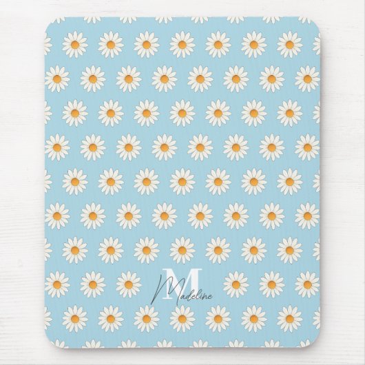 Gepersonaliseerde Daisy Floral Mousepad – Aangepas Muismat (Voorkant)