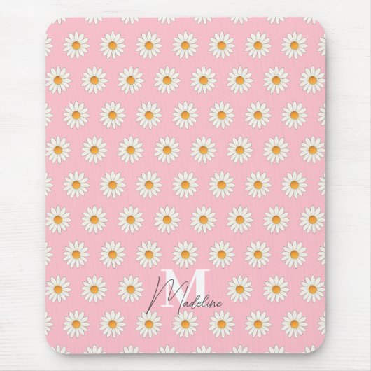 Gepersonaliseerde Daisy Floral Mousepad – Aangepas Muismat (Voorkant)