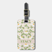 Gepersonaliseerde Daisy Flower Green Bagagelabel (Voorkant verticaal)