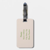 Gepersonaliseerde Daisy Flower Green Bagagelabel (Achterkant verticaal)