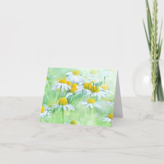 Gepersonaliseerde Daisy Flowers Bedankt Card (Voorkant)