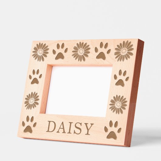 Gepersonaliseerde Daisy Flowers Houten Huisdier Fo Gegraveerde Lijstjes (Links)