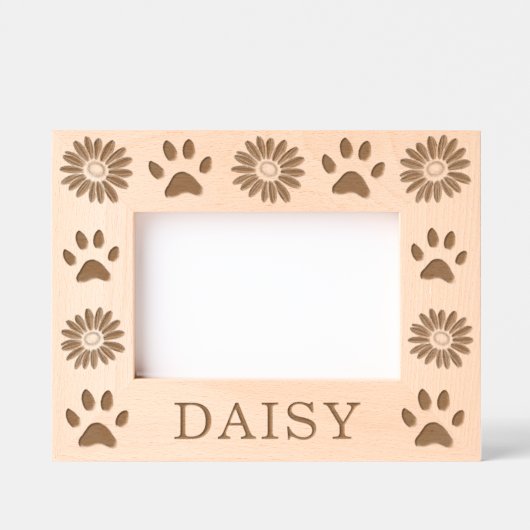 Gepersonaliseerde Daisy Flowers Houten Huisdier Fo Gegraveerde Lijstjes (Voorkant)