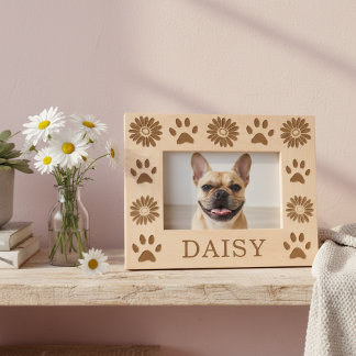 Gepersonaliseerde Daisy Flowers Houten Huisdier Fo Gegraveerde Lijstjes