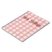 Gepersonaliseerde daisy patroon spiraal notitieboe notitieboek (Linkerzijde)