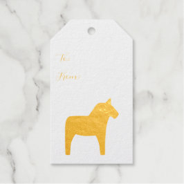 Gepersonaliseerde Dala Horse Gold Gift Labels