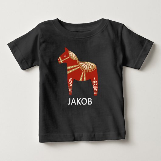 Gepersonaliseerde Dala Horse Kerstmis (Voorkant)