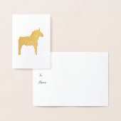 Gepersonaliseerde Dala Paard Goud Folie Kaarten (Display)