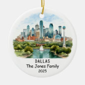Gepersonaliseerde Dallas Ornament, Texas Keramisch Ornament (Voorkant)