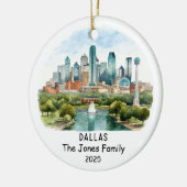 Gepersonaliseerde Dallas Ornament, Texas Keramisch Ornament (Links)
