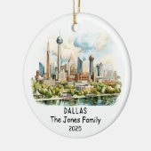 Gepersonaliseerde Dallas Ornament, Texas Keramisch Ornament (Links)