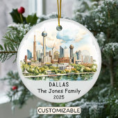 Gepersonaliseerde Dallas Ornament, Texas Keramisch Ornament