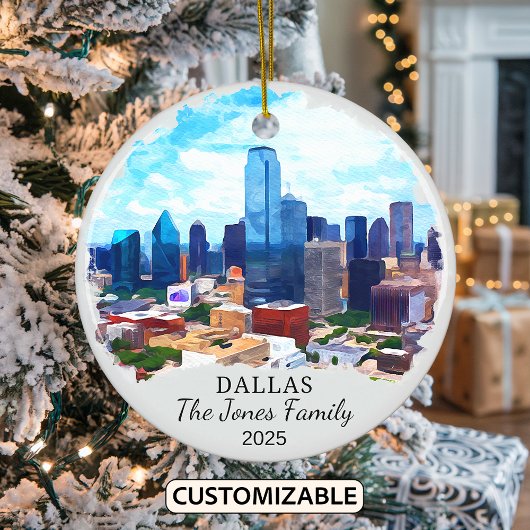 Gepersonaliseerde Dallas Ornament, Texas State Keramisch Ornament