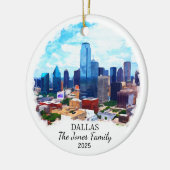 Gepersonaliseerde Dallas Ornament, Texas State Keramisch Ornament (Links)