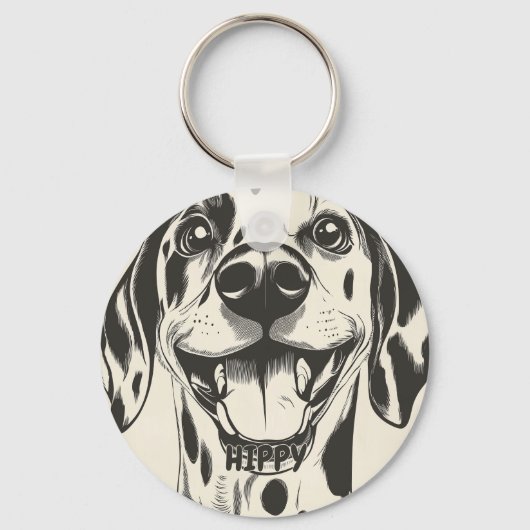 Gepersonaliseerde Dalmatian Dog Sleutelhanger (Voorkant)