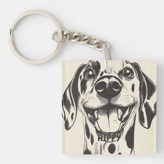 Gepersonaliseerde Dalmatian Dog Sleutelhanger (voorkant)