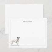 Gepersonaliseerde Dalmatiër Hond Grijs Rand Notitiekaartje (Voorkant / Achterkant)