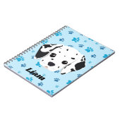Gepersonaliseerde Dalmatische Blauwe Pootafdruk    Notitieboek (Linkerzijde)