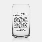 Gepersonaliseerde Dalmatische Hond Mam Naam Blikvorm Glas (Voorkant)