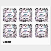 Gepersonaliseerde Dalmatische Puppies Waterverf Ve Vierkante Sticker (Vel)