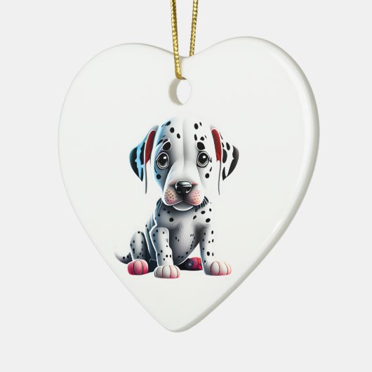 Gepersonaliseerde Dalmatische Puppy Keramisch Ornament (Links)