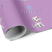 Gepersonaliseerde Dalmatische Puppy Monogram - Cadeaupapier (Rol Hoek)
