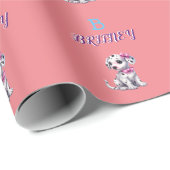 Gepersonaliseerde Dalmatische Puppy Monogram - Cadeaupapier (Rol Hoek)