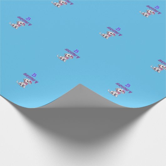 Gepersonaliseerde Dalmatische Puppy Monogram - Cadeaupapier (Hoek)