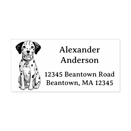 Gepersonaliseerde Dalmatische Puppy Rubberstempel (Afrduk)