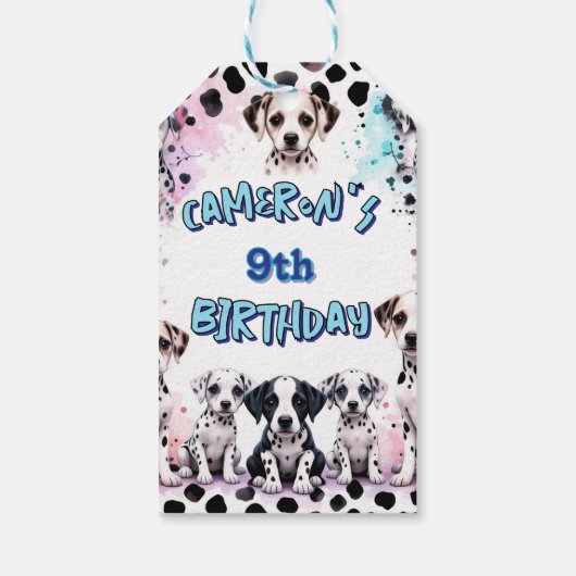 Gepersonaliseerde Dalmatische Puppy Verjaardag Wat Cadeaulabel (Achterkant)