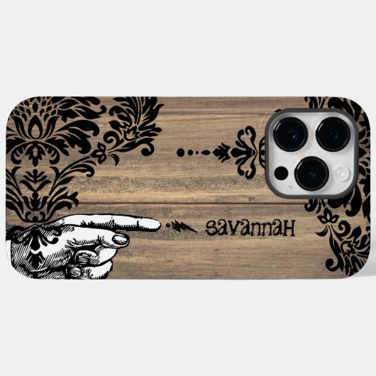 Gepersonaliseerde Damask Barn Wood Vines Case-Mate iPhone Case (Achterkant (horizontaal))