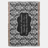 Gepersonaliseerde Damask bruiloft aangepaste aande Deken (Voorkant Verticaal)