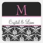 Gepersonaliseerde Damask bruiloft Stickers (Voorkant)