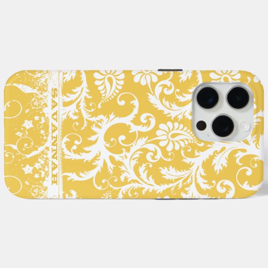 Gepersonaliseerde Damask iPhone Hoesje-u kiest Kle Case-Mate iPhone Case (Achterkant (horizontaal))