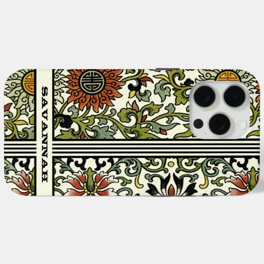 Gepersonaliseerde Damask iPhone Hoesje-u kiest Kle Case-Mate iPhone Case (Achterkant (horizontaal))