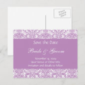 Gepersonaliseerde Damask Save the Date Aankondigingskaart (Voorkant / Achterkant)