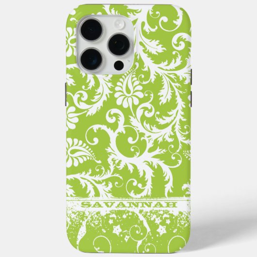 Gepersonaliseerde Damask U kiest kleur Case-Mate iPhone Case (Achterkant)