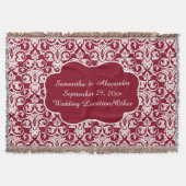Gepersonaliseerde Damask Wedding/Keepsake Custom M Deken (Voorkant)