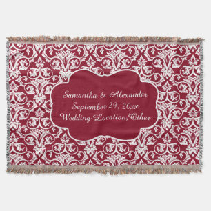 Gepersonaliseerde Damask Wedding/Keepsake Custom M Deken