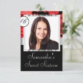 Gepersonaliseerde damast zoet zestien kaart (Staand voorkant)