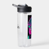 Gepersonaliseerde dame in hoofdtelefoon Blauwgroen Waterfles (Rechts)