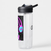 Gepersonaliseerde Dame in Hoofdtelefoon Jamming to Waterfles (Links)